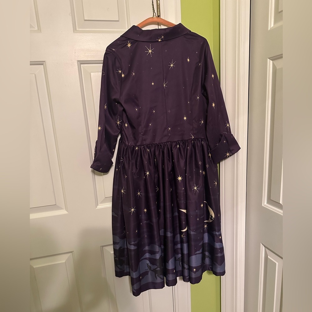 Lindy Bop Halloween Witch Print Vintage Style Swing Dress size UK 16/US 12 - Picture 2 of 9